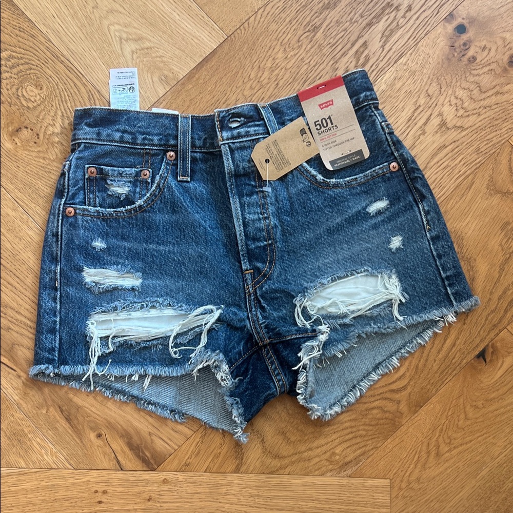 Levi's 501 shirts distressed dark blue